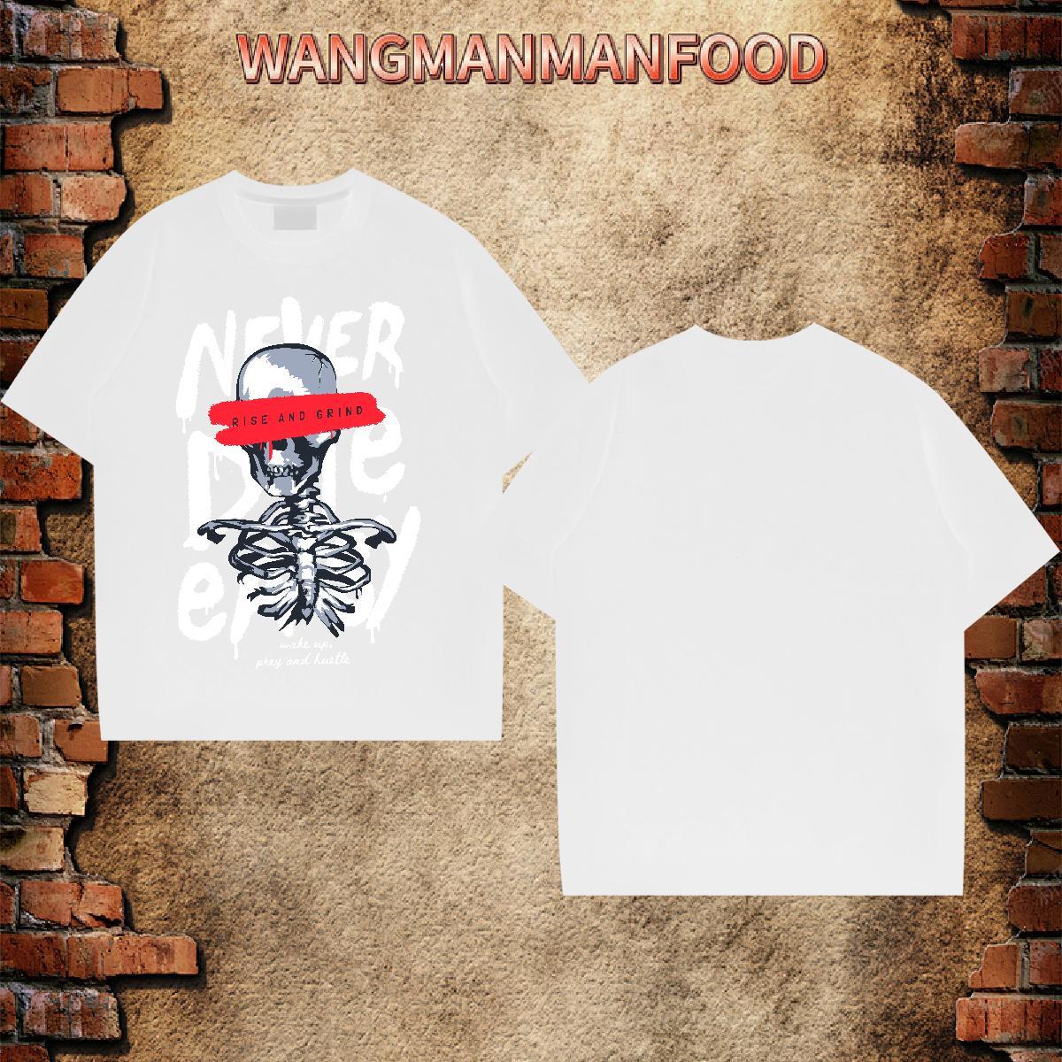 DIY Customized Mens T Shirts skull Top Tees 230g Cotton Outdoor Soft Custom Big Size Breathable Crew Neck Men Tops Tees