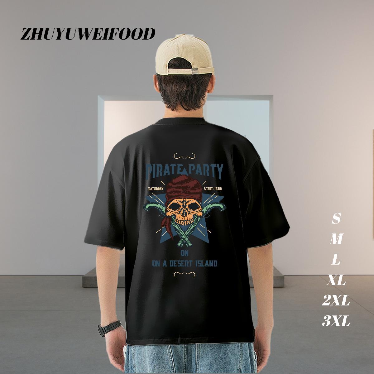 DIY Customized T shirt skull Polos 100% Cotton 230g Beach Free Shipping Oversized 3XL 4XL Breathable Short Sleeve Men Tops Tees