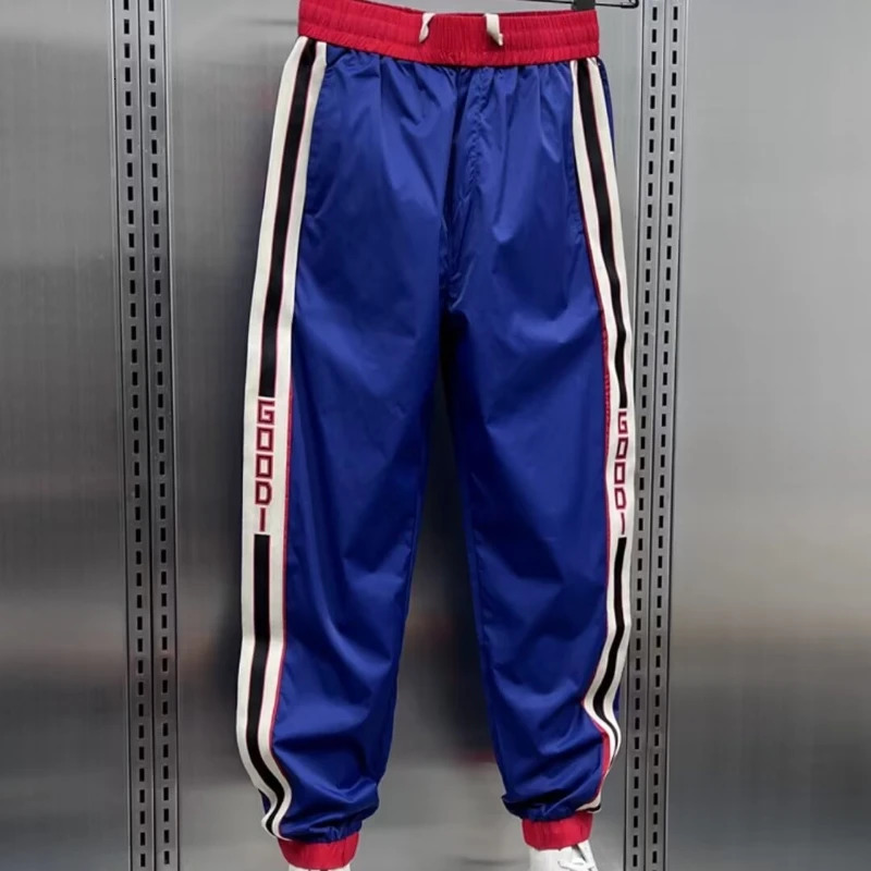 2024 Mens Jogger Casual Pants Korean Sports Running Gym Fitness Blue Trouser Clothing Digital Printing 240807