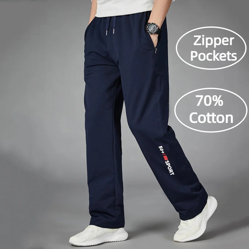 Men Running Pants Joggers Sweatpant Spring Autumn Jogging Sport Trousers Loose Gym Fitness Straight Breathable Active 5XL 240806