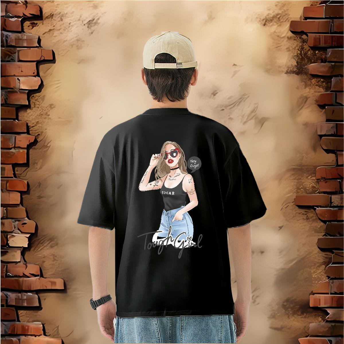 2024 New Man T Shirts person Top Tees 230g Pure Cotton Hip Hop Cool Design Customized Print Breathable Short Sleeve Men Tops Tees