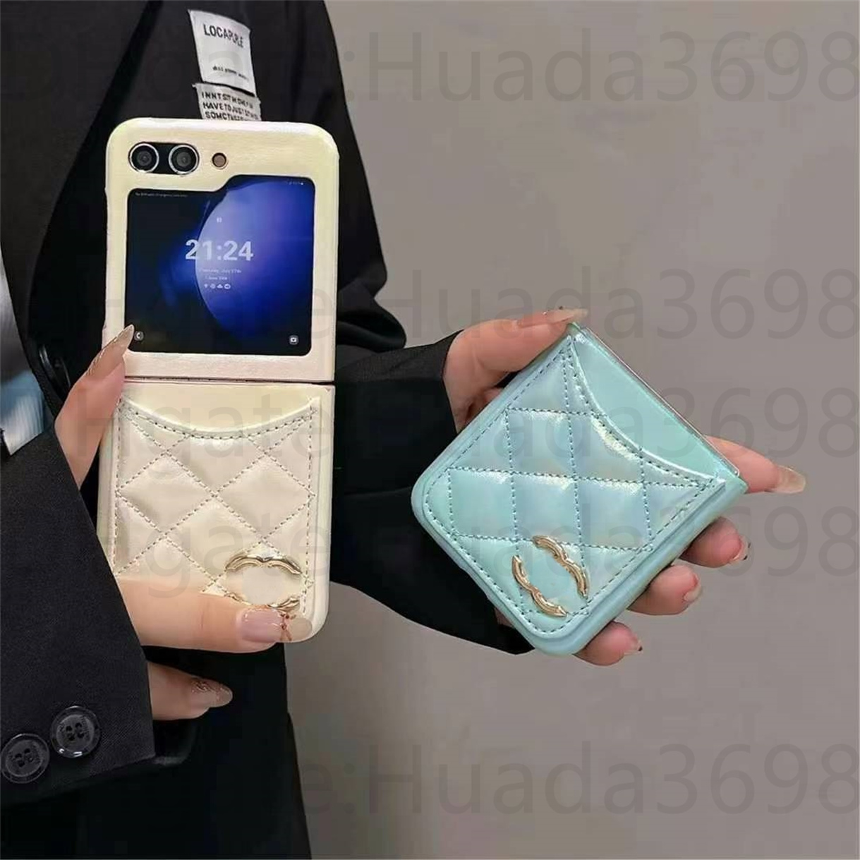Fashion Designer Phone Cases For Samsungs Galaxy Z Flip 6 Flip5 Flip4 3 5G Z fold 6 5 Z fold3 4 Card Holder Luxury Leather Shockproof Protective cover