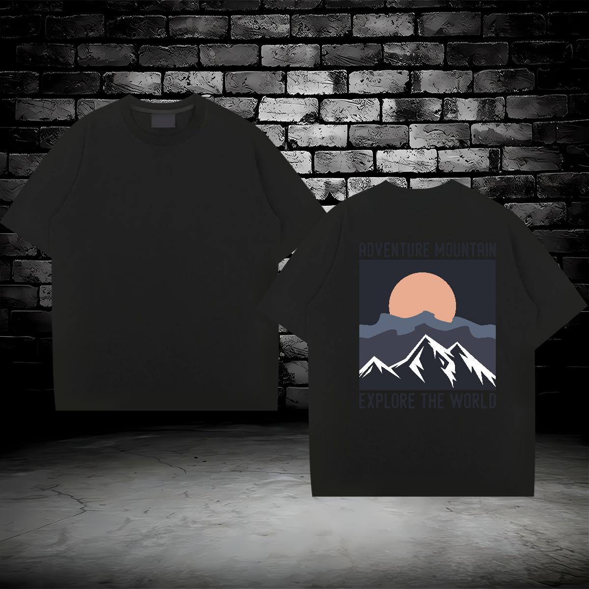 Fashion Casual Mens T Shirts sun Wear 230g Cotton Outdoor TOP Quality Asian Size Round Neck Short Sleeve Mens Tshirts