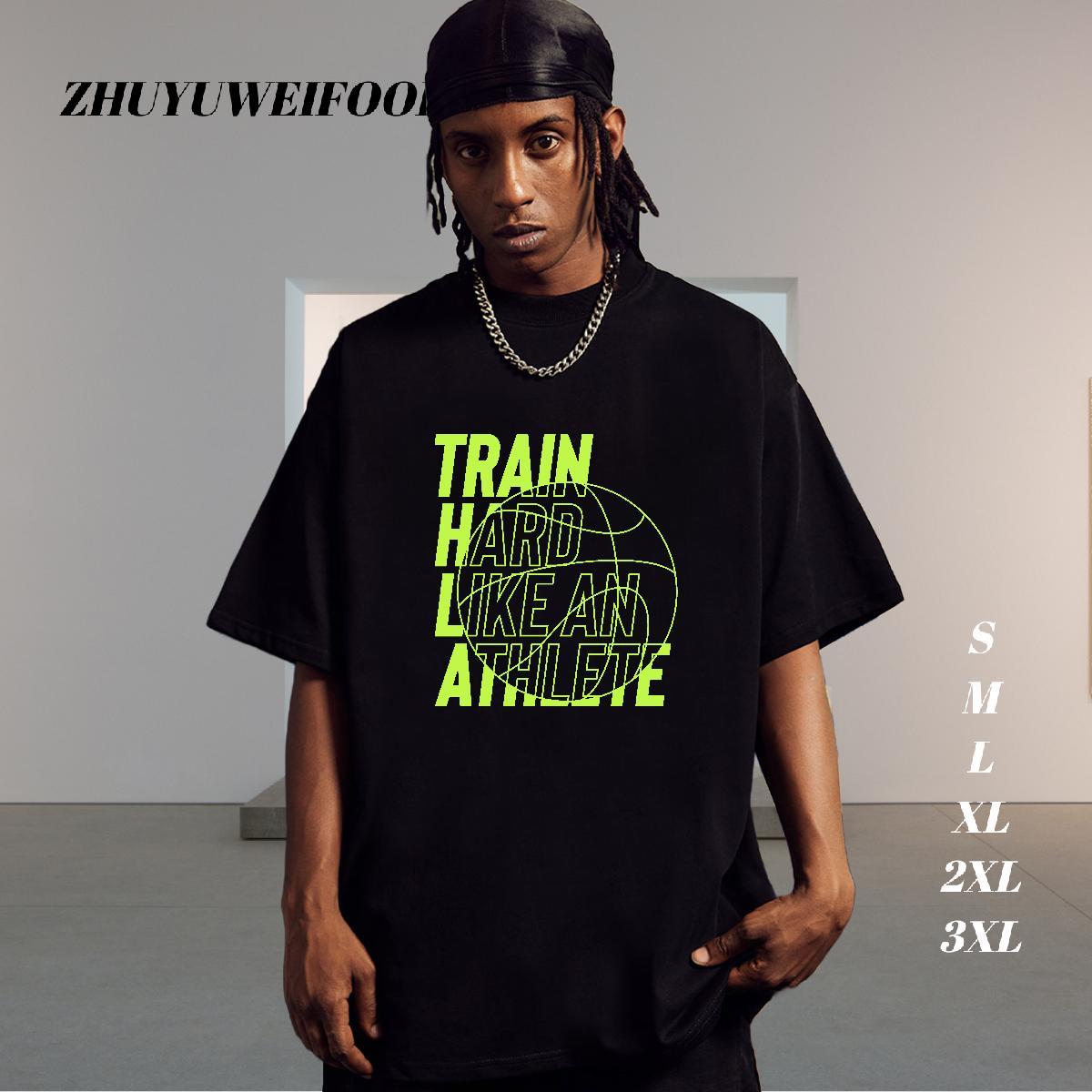 Casual New Man T Shirts letter Tees 230g 100% Cotton Beach High Quality Customized Print Crew Neck Breathable Tshirts