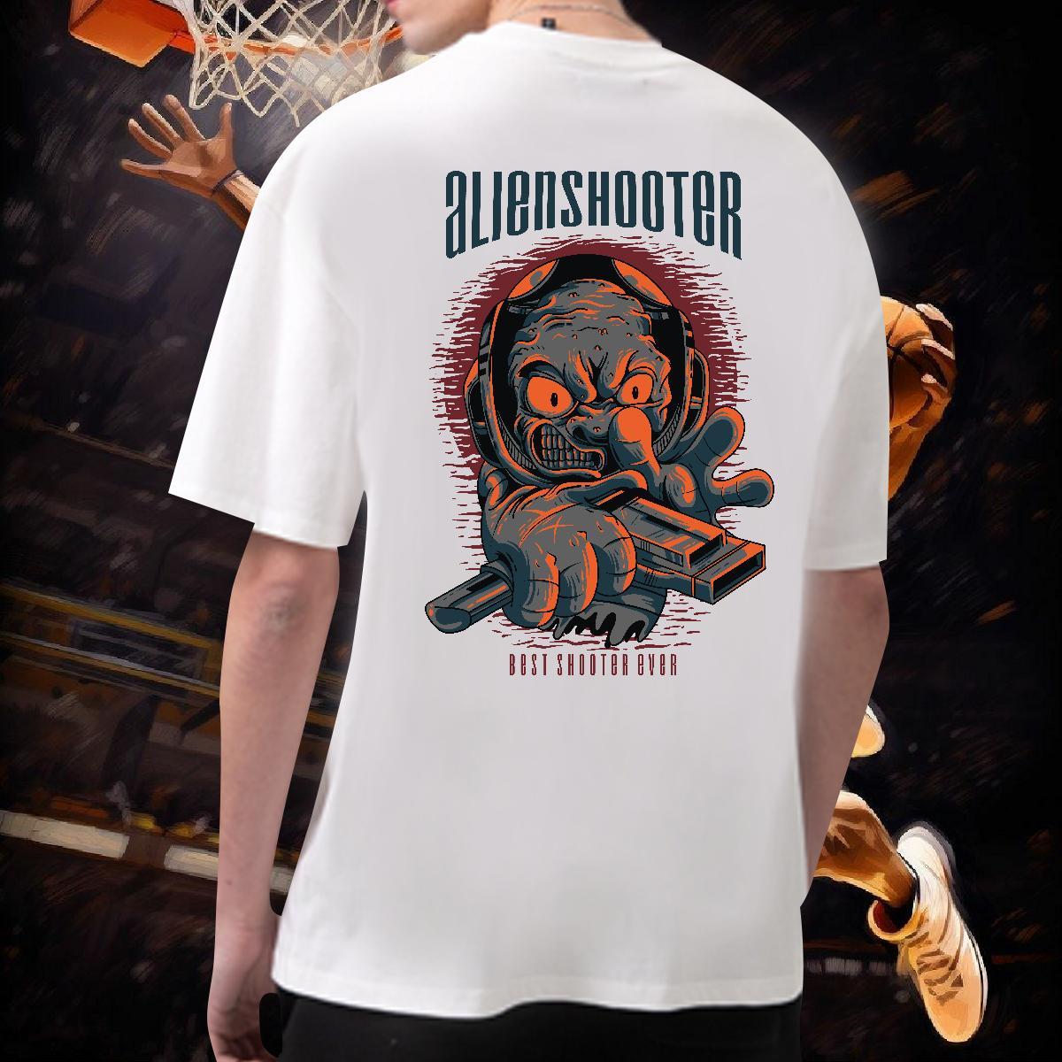 Casual New Man T Shirts ET Tops Shirt 230g Pure Cotton Sport Cool Anime Print Breathable Short Sleeve Tshirts