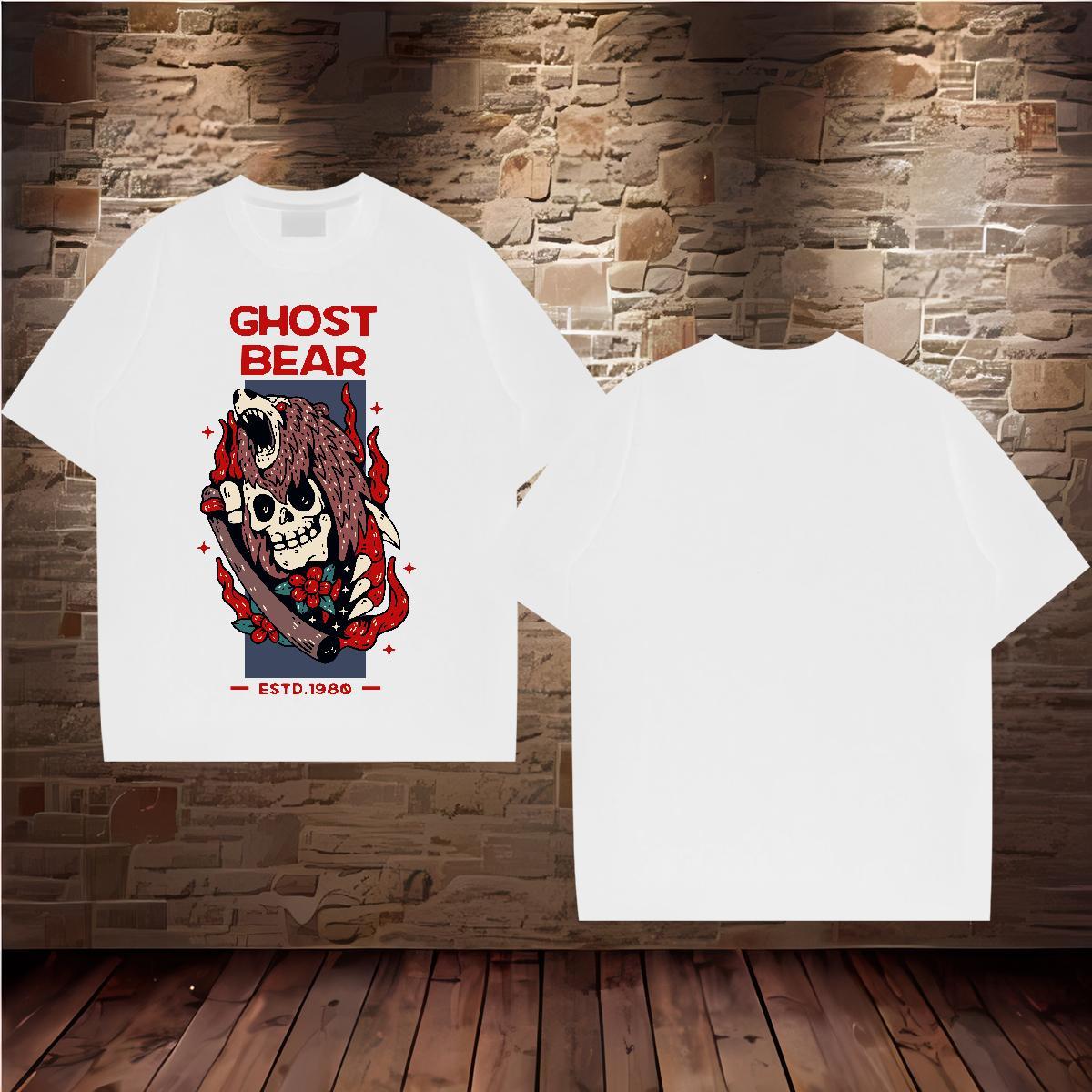 2024 T-Shirts for Men skull Tops 230g 100% Cotton Street wear Hip Hop Free Shipping Plus Size Custom O Neck Short Sleeves Men Clothes T-Shirt