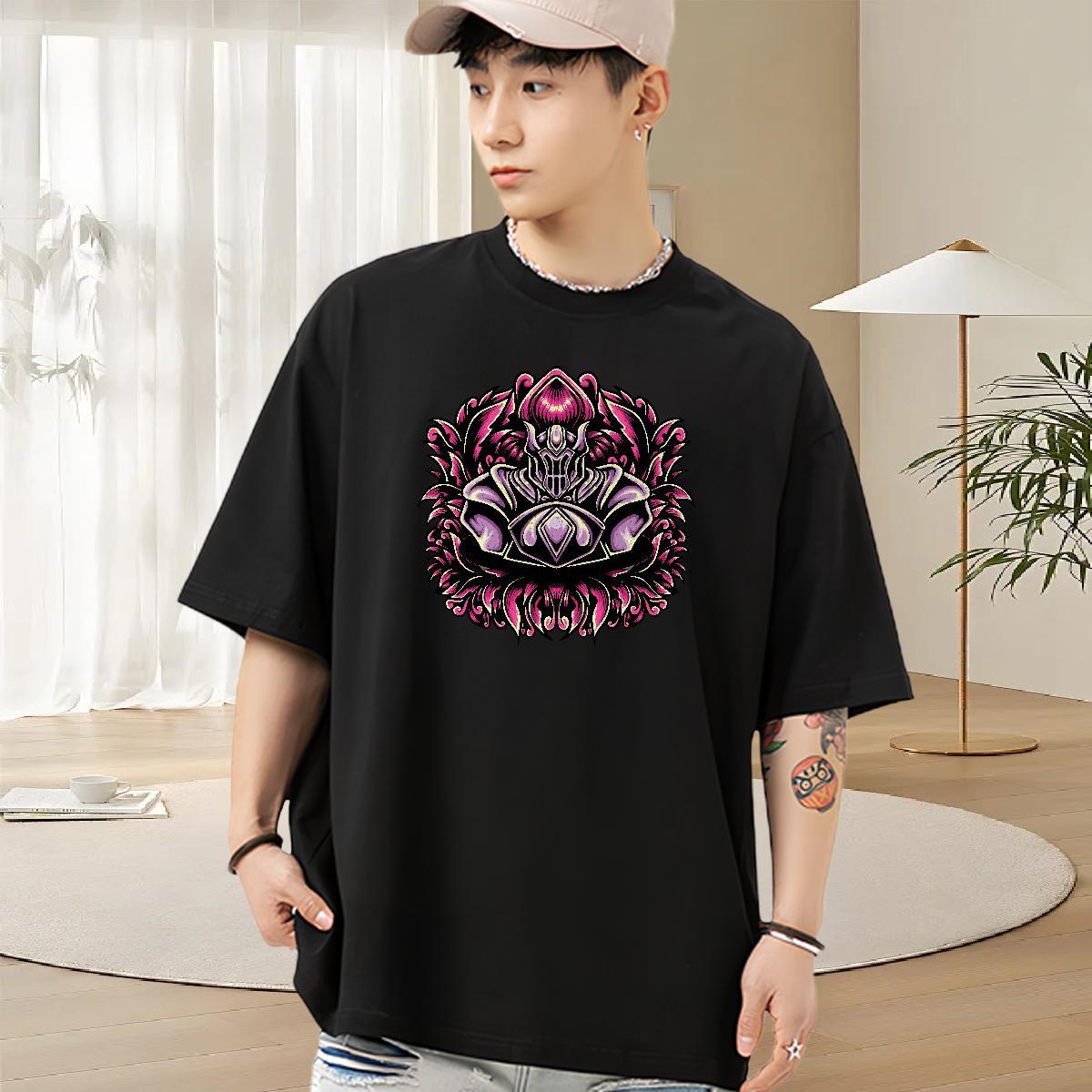 Stylist Men T Shirts ET Top Tees 230g 100% Cotton Street Wear Cool Anime Print Breathable Short Sleeve Men Tshirts