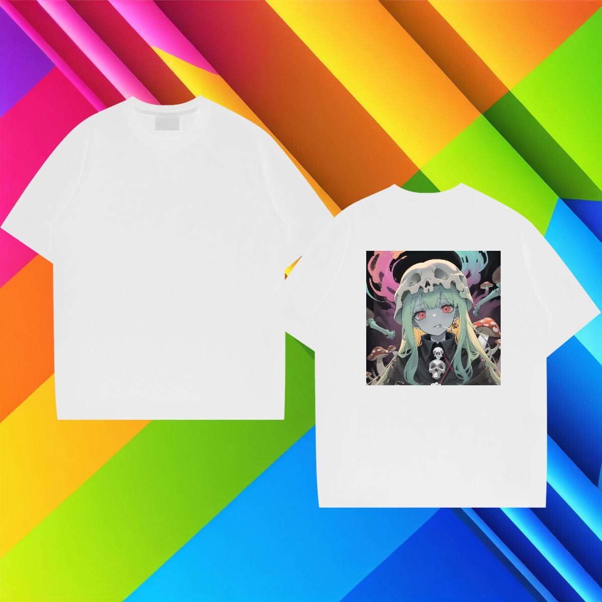 DIY Customized T-Shirts for Men skull Tee Shirt 230g 100% Cotton Beach Designer Plus Size Cartoon Breathable Short Sleeve Tshirts