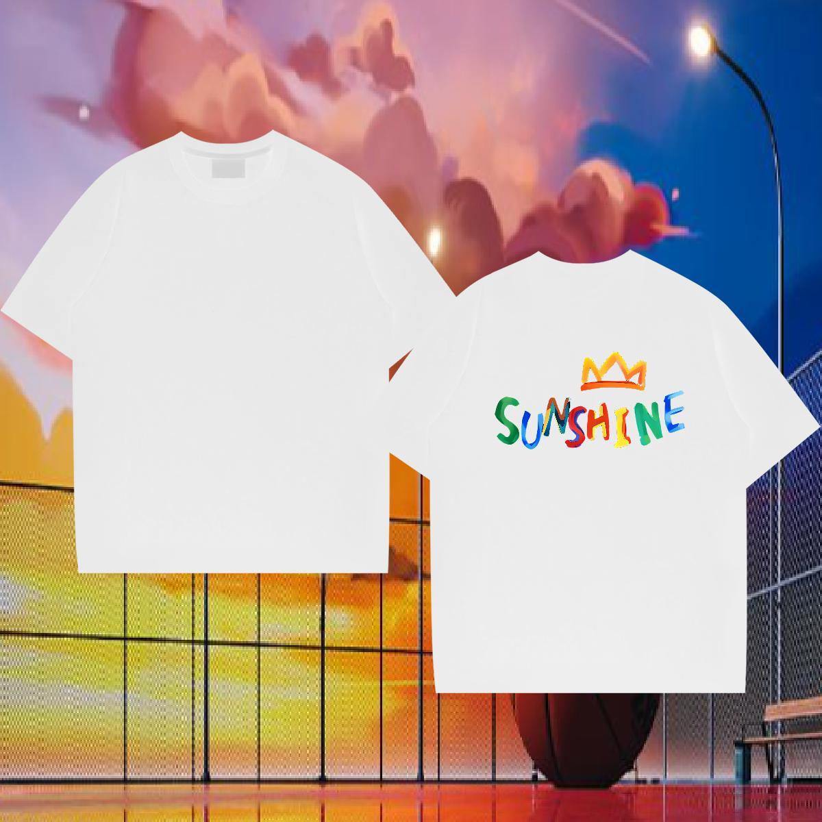 2024 New T-Shirts letter Tops Tees 230g Cotton Casual Beach Wholesale Custom Cartoon Breathable Short Sleeve Couples T Shirts