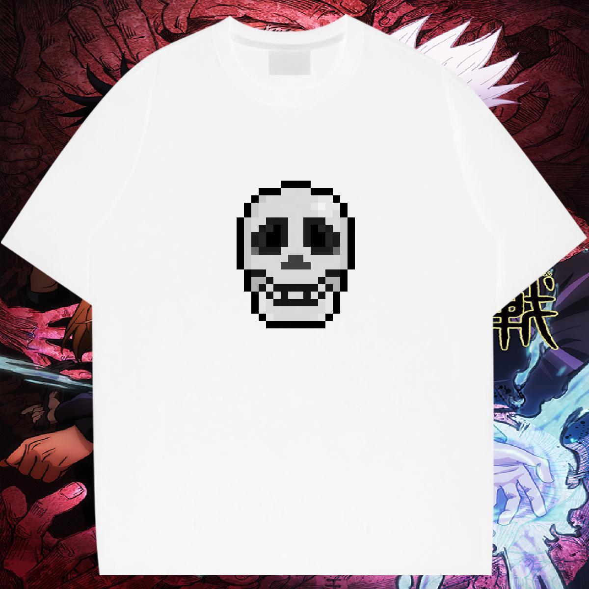Factory Direct Mens T Shirts skull Tees 230g Cotton Casual Daily Wear TOP Quality Cartoon Printing L-4XL Breathable Crew Neck Tshirts