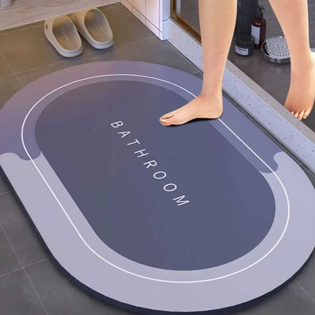 Super Absorbent Shower Bath Mat Bathroom Anti-Slip Carpet Rug Simple Kitchen Entrance Soft Door Bathtub Side Bath Mat Home DecorXJ14