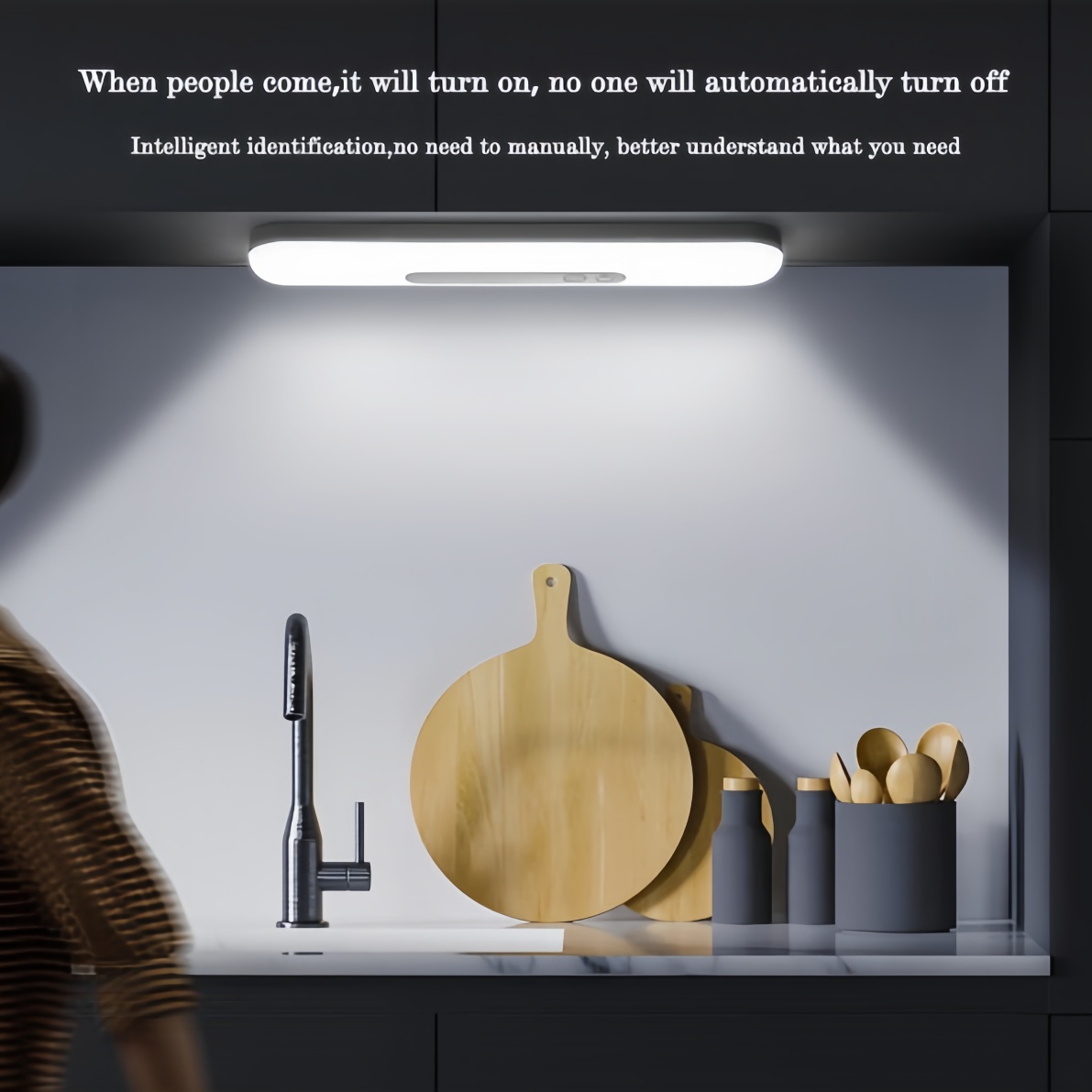 Smart LED Strips for Closet Illumination - Self-Adhesive Wireless Induction Lights Compatible with Any Surface via Magnetic Suction, Rechargeable via 