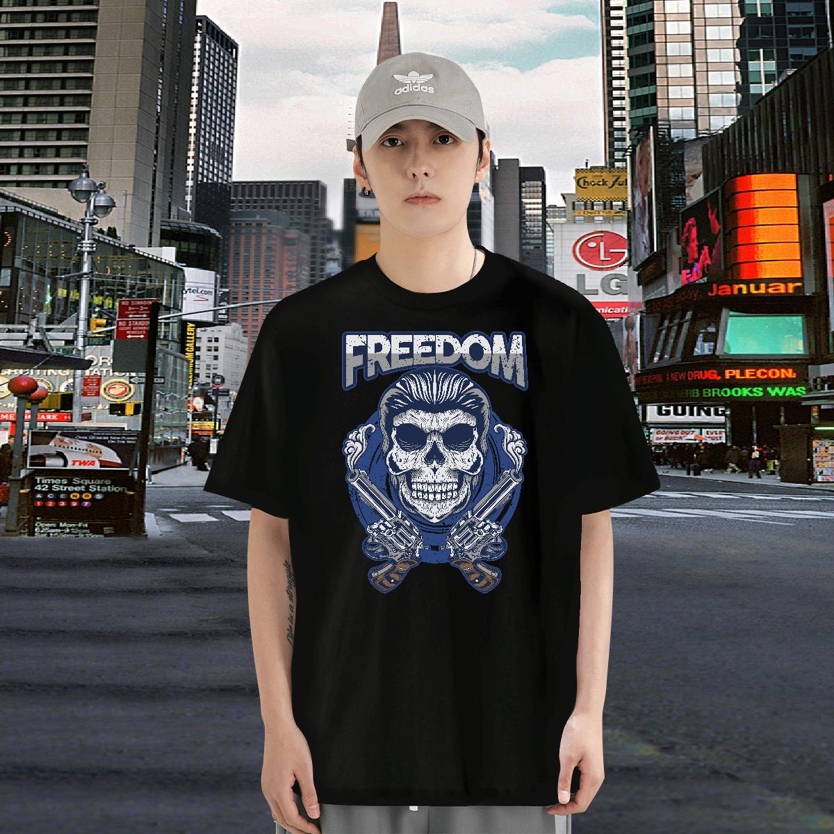 Factory Direct T-Shirts for Men skull Tees 230g 100% Cotton Sport Comfortable Skull Round Neck Short Sleeve Men Tees