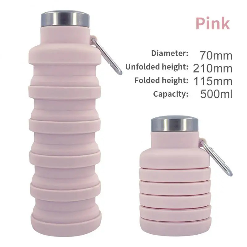 Silicone sports outdoor retractable portable silicone cup foldable water bottle Z260202