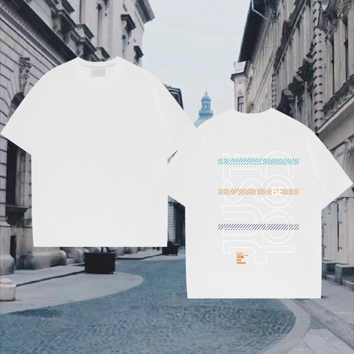 Fashion Design T Shirts Men letter Clothes 100% Cotton 230g Casual Beach Brand Plus Size Cartoon Breathable Short Sleeve Men Tshirts