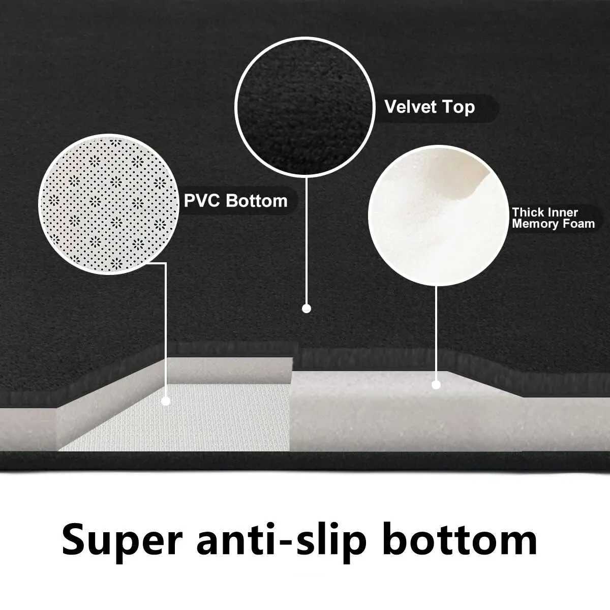 U-SHAPE Bathroom Floor Mat Toilet Mat Anti-slip Bathroom Mat Absorbent Bath Mat Home DecorationXJ240807