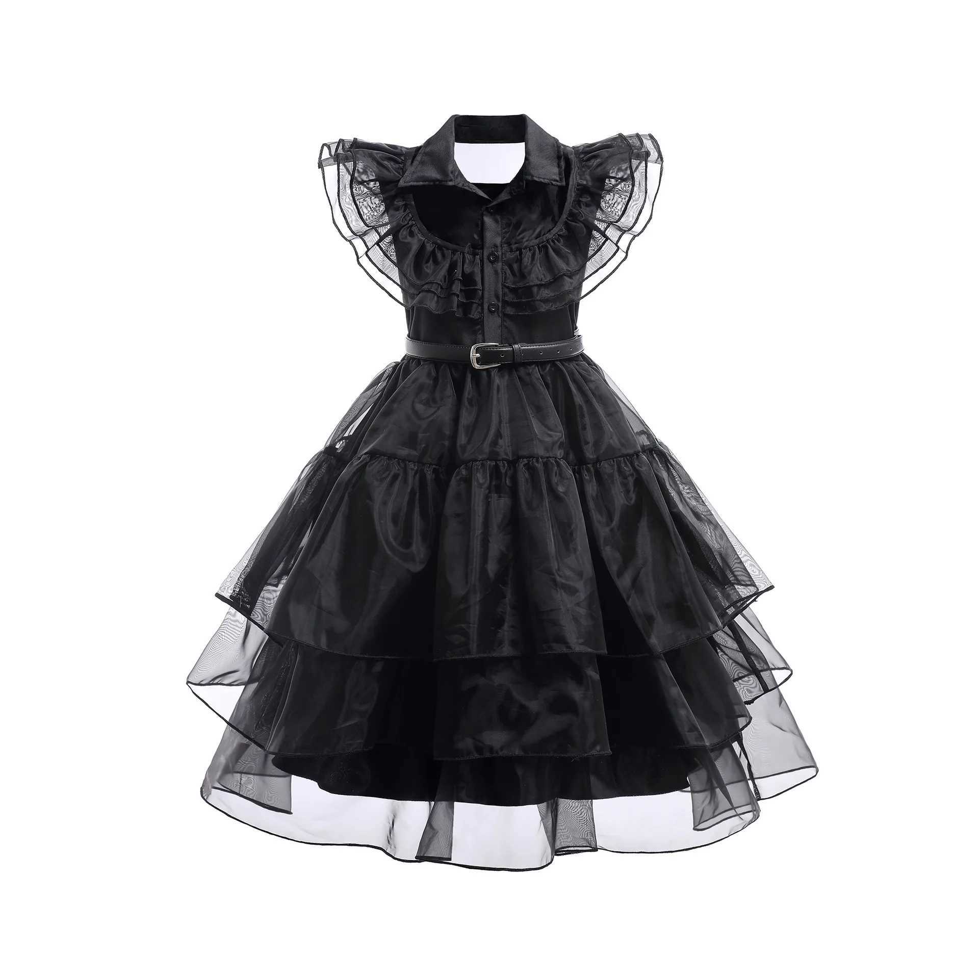Wednesday Girl Role Playing Costume Movie Adams Carnival Halloween Black Event Girl Party Dress Vestido 4-12YW240720