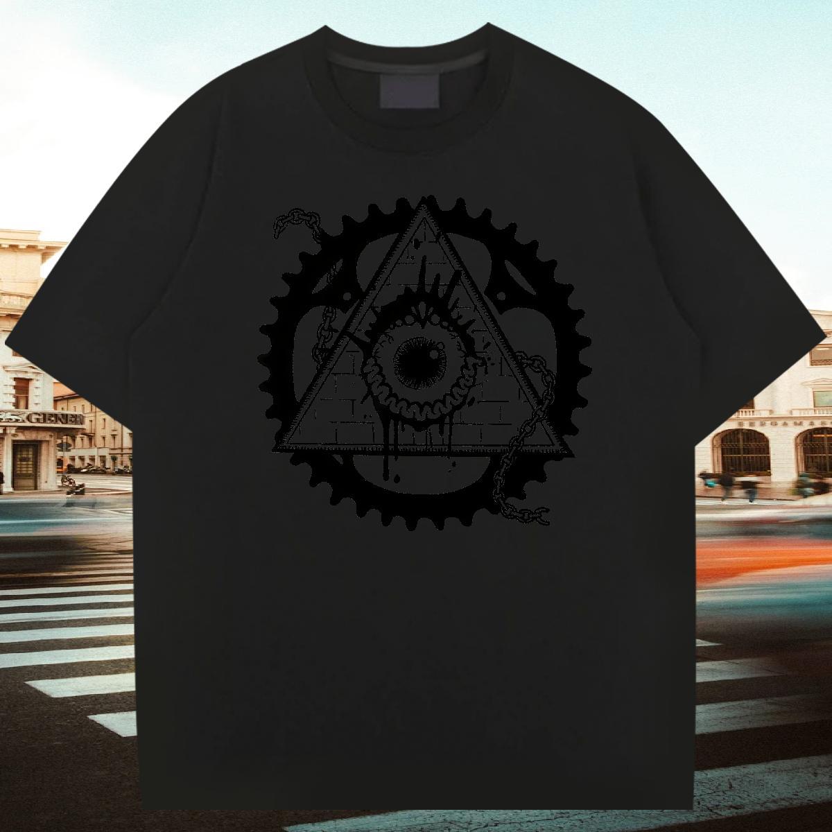 Factory Direct T Shirts Men eye of the devil Clothes 100% Cotton 230g Daily Wear Soft Customized Print Breathable Crew Neck Men Tees