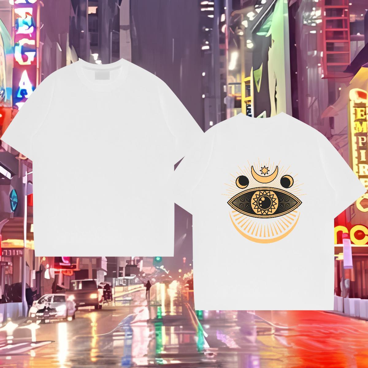 Designer Men T Shirts eyes Tops Tees 230g Cotton Daily Wear Classic DIY Printed O-Neck Short Sleeve Couples T Shirts