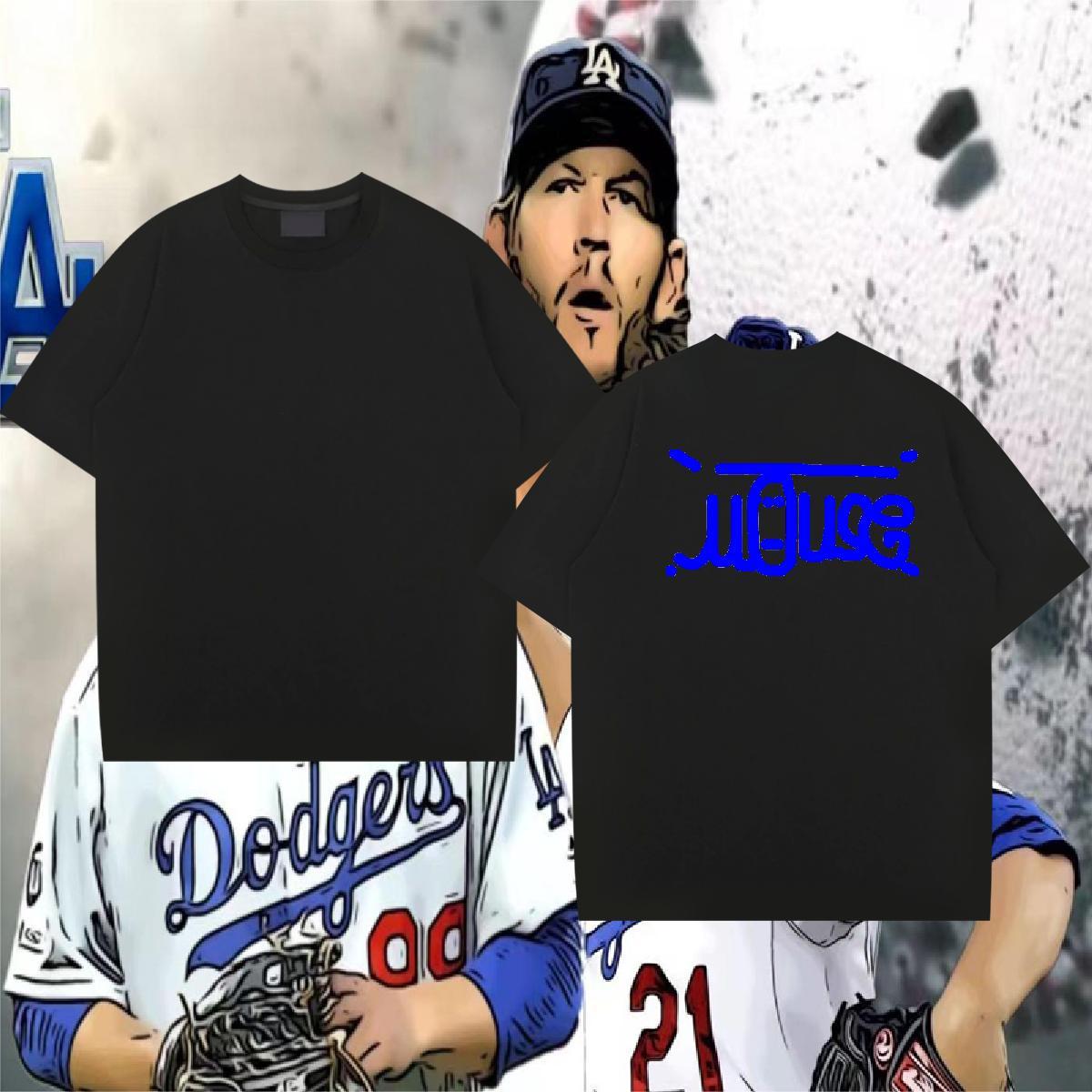 Fashion New Mens T Shirts blue Tops Tees 230g Pure Cotton Spring Summer Soft Custom Print Plus Size Short Sleeve Soft Men Tops Tees