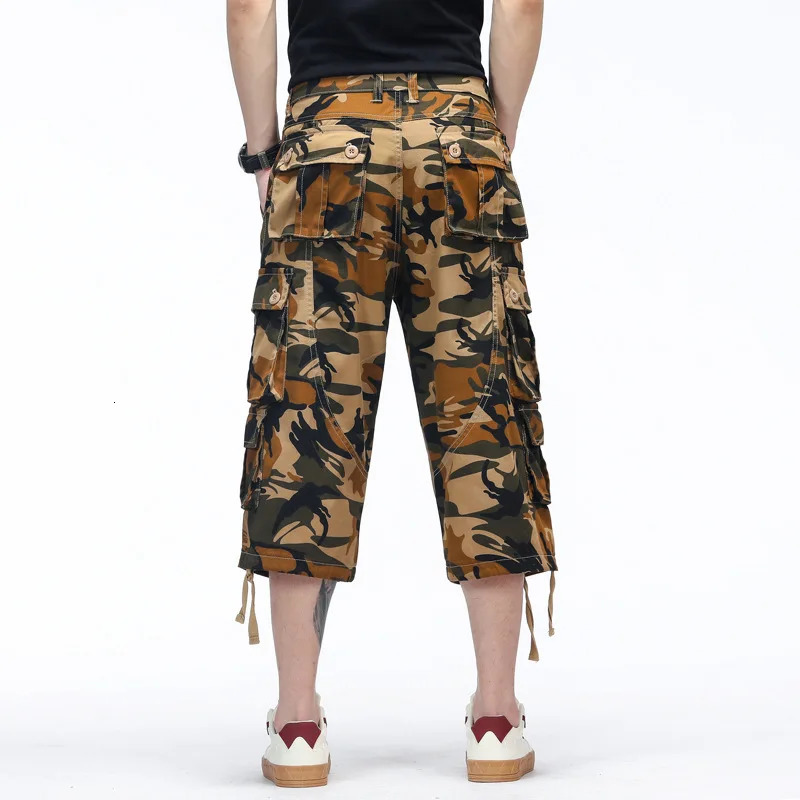Summer Casual Shorts Mens Straight Solid Sports Men Joggers Cargo Gaucho Fashion Cotton Knee Sweatpants Trousers 240806