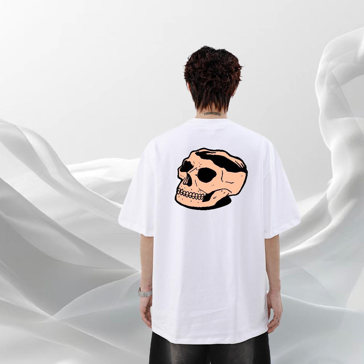 Fashion Designer Men T Shirts skull Tshirts 230g 100% Cotton Street Casual Comfortable Anime Print Crew Neck Tshirt for Man Woman