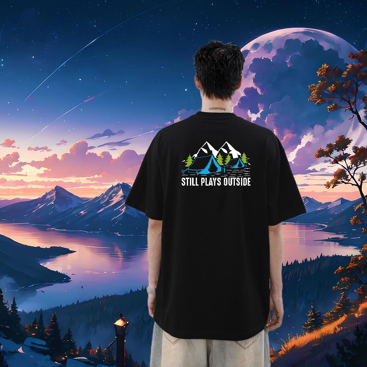 New Designer T shirt mountains Tshirts 230g Cotton Casual Comfortable Black Oversized Breathable Soft Men Tees