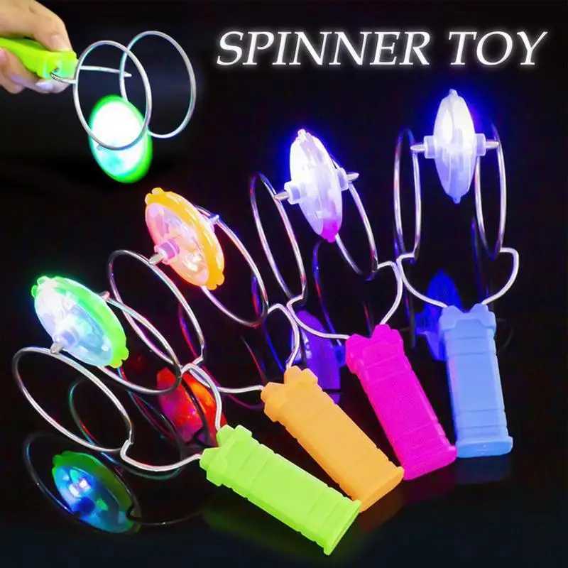 Magnetic Spinning Top Colorful Luminous Gyroscope LED Lights Show Fun Sports Toys Rotating Handle Childrens Classic Toy Gifts Y240803