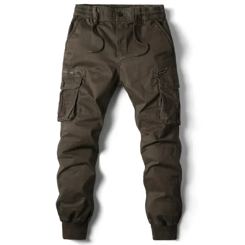 Men Military Tactical Washed Overalls Beam Pants Male Streetwear Casual Cargo for Trousers baggy 240806