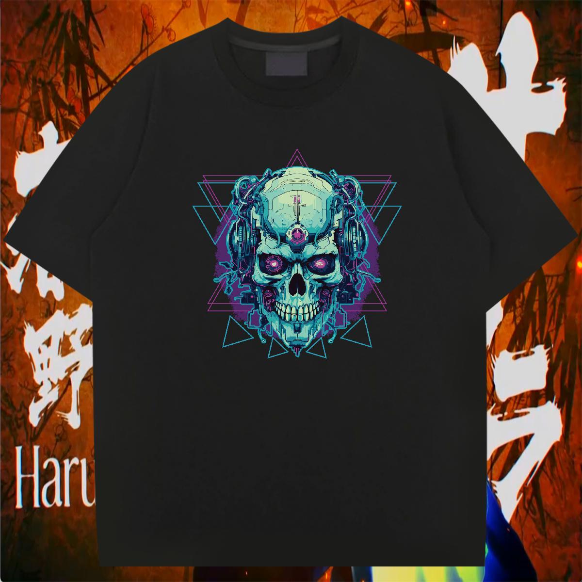2024 Summer Man T Shirts skull Tshirts 230g Pure Cotton Sport Loose Plus Size Custom Breathable Soft Mens Tshirts