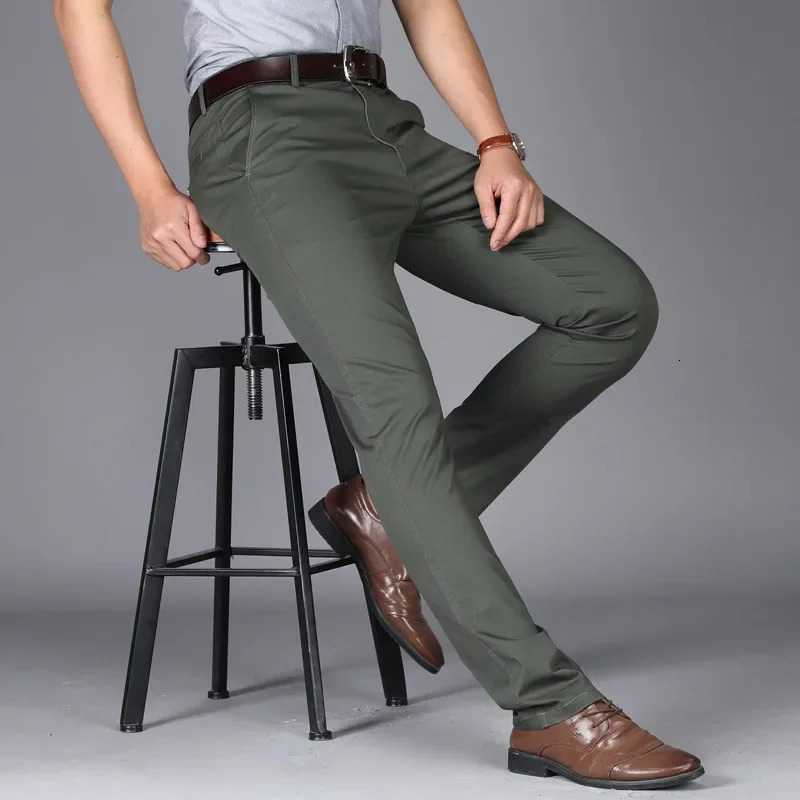 Mens Suit Pants Casual Office High Quality Trousers Business for Men Wedding Party Dress Social Pantalones Hombre 240806