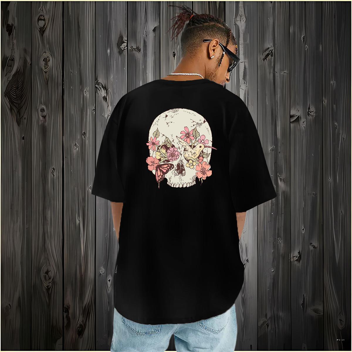 Designer T Shirts Men skull Clothes 100% Cotton 230g Hip Hop High Quality Oversized 4XL Crew Neck Breathable Men Clothes T-Shirt
