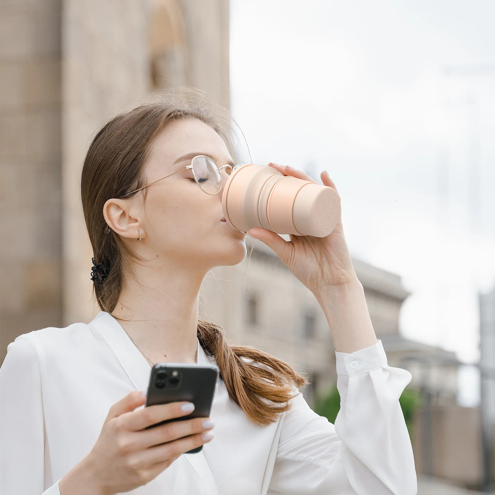 500ml portable bottle compression travel folding outdoor foldable silicone water cup 240806 Free s Z260202