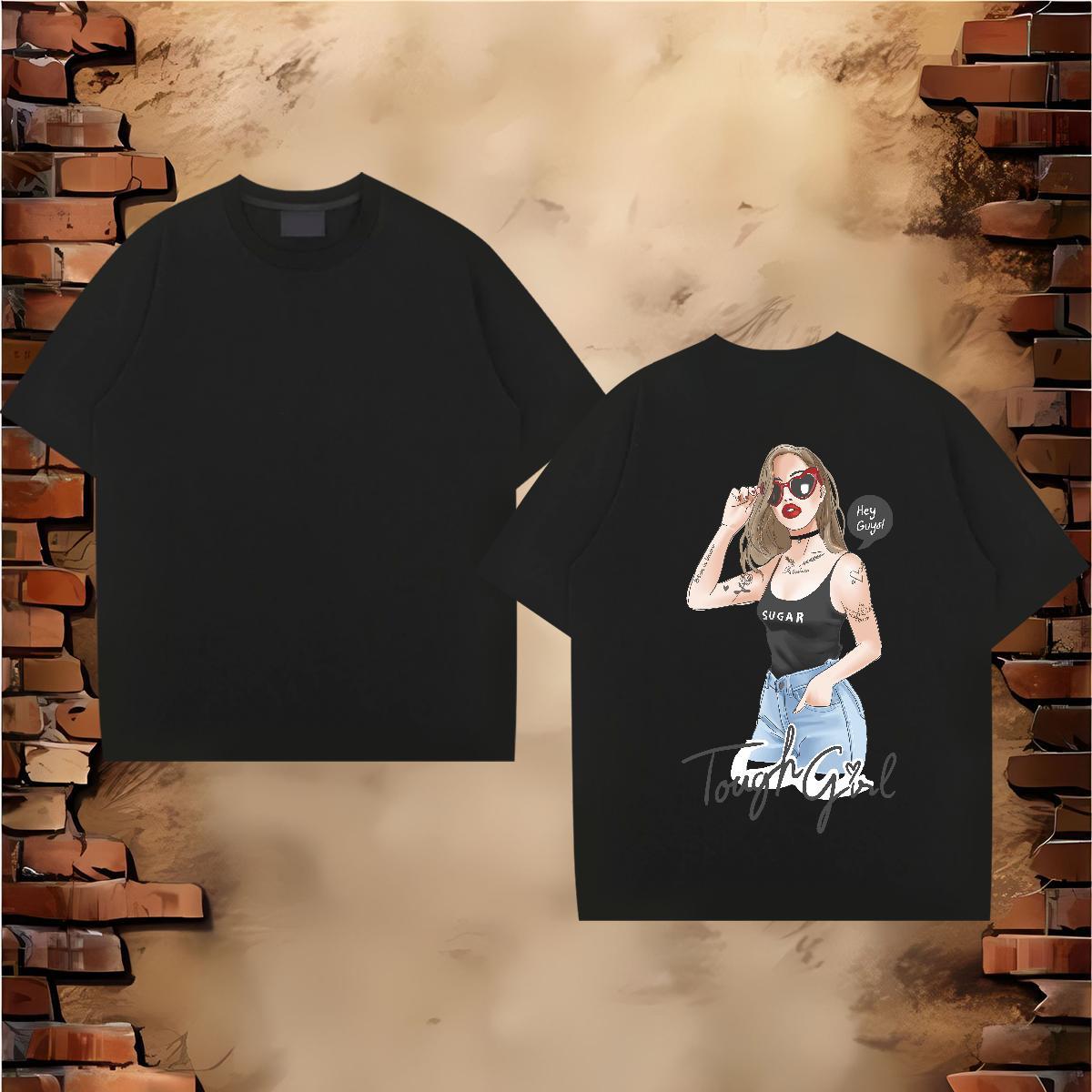 2024 New Man T Shirts person Top Tees 230g Pure Cotton Hip Hop Cool Design Customized Print Breathable Short Sleeve Men Tops Tees