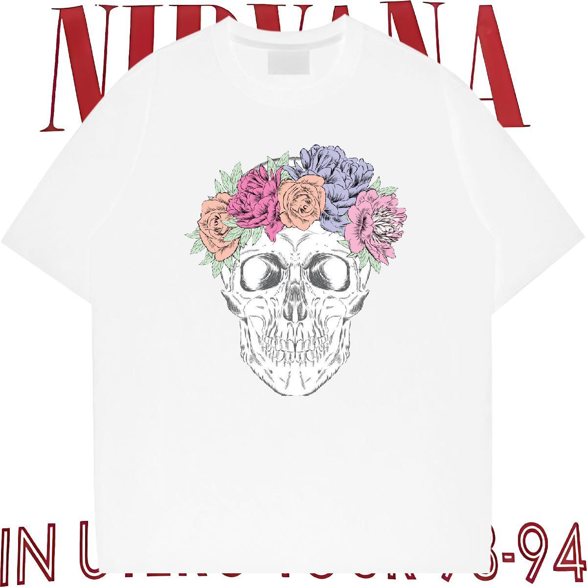 Brand Mens T Shirts flower Tops Shirt 230g Cotton Street Wear Classic Plus Size Cartoon Crew Neck Breathable Men Tees
