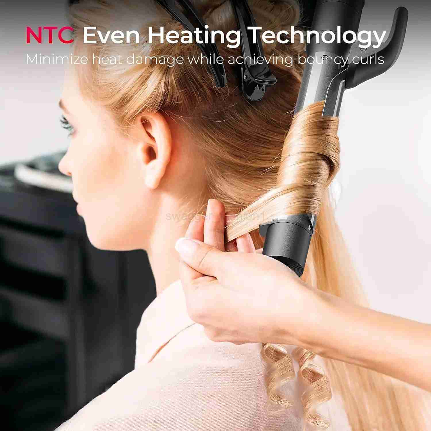 Curling Iron Set - 3 in 1 Ceramic Hair Curler 1/2 1 1 1/2 Inch Professional Ionic Curling Wand for Travel Fast Heating 5 TeXJ240807