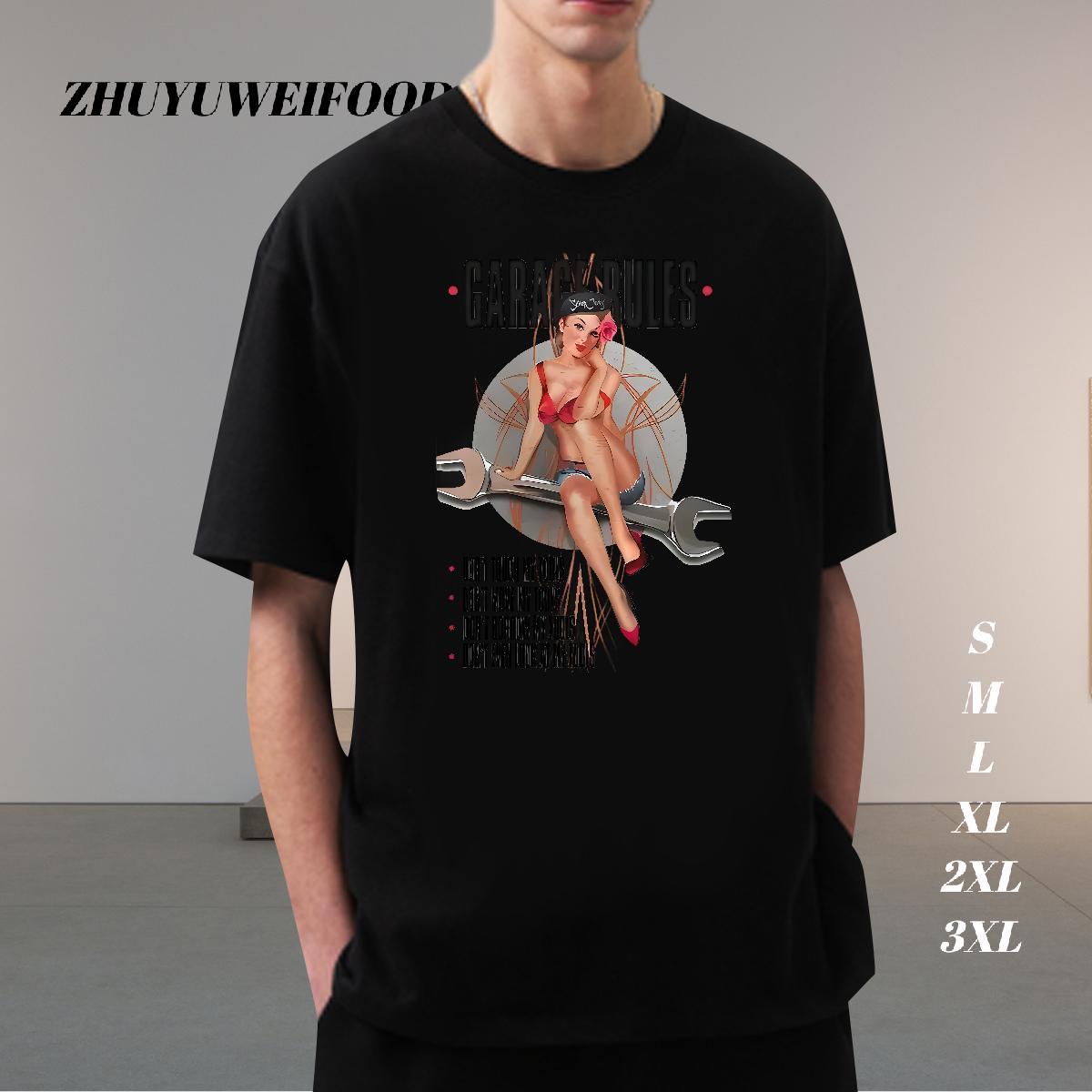 2024 New T-Shirts person Wear 100% Cotton 230g Anime Printing Street Loose Custom Anime Breathable Soft Men Tees