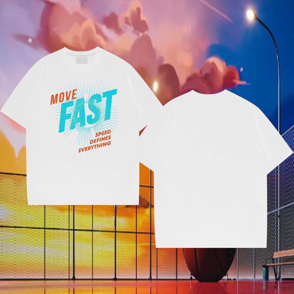 DIY T-Shirts letter Tops 230g Pure Cotton Anime Printing Street High Quality DIY Printed O-Neck Short Sleeve Mens Tshirts