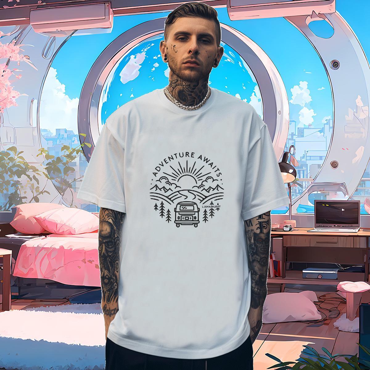 New Arrival T shirt car Tee Shirt 230g Pure Cotton Casual Daily Wear Comfortable DIY Printed O-Neck Short Sleeve Men Tees