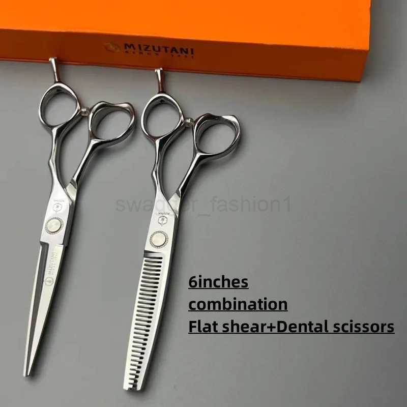 MIZUTANI barber Scissors 6.0 -inch scissors VG10 material scissors hair thinning scissors Barber shop professional scissors toolXJ240807