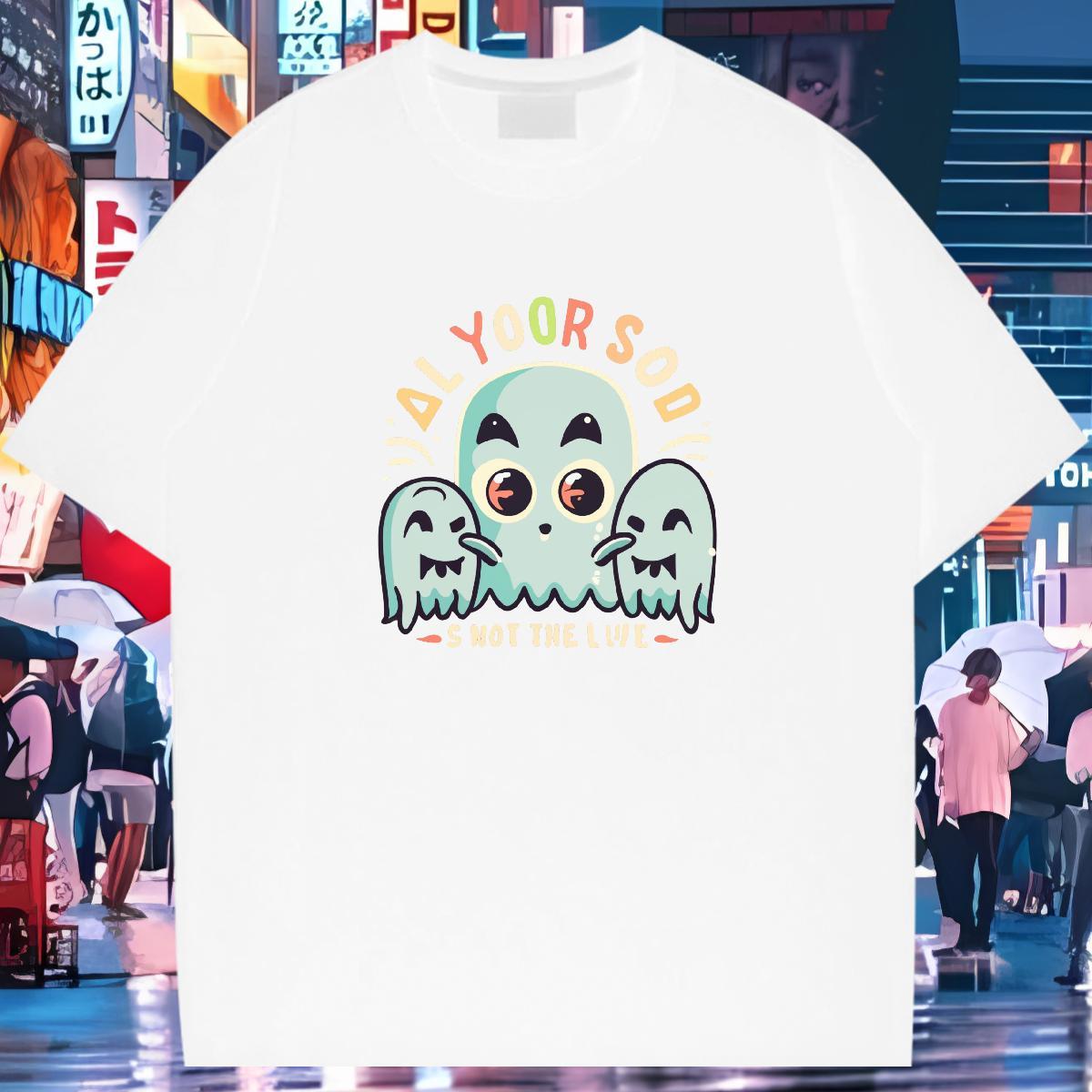 Casual New T Shirts Men skull Tees Shirts 230g Pure Cotton Hip Hop Street Free Shipping Custom Anime Breathable Short Sleeve Men Tees