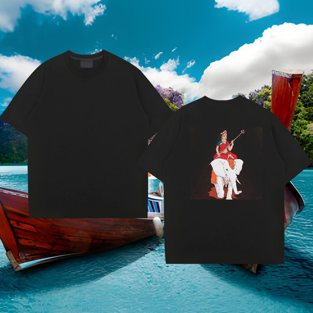 2024 T-Shirts for Men elephant Tshirts 230g 100% Cotton Casual Beach Brand Cartoon Printing L-4XL Pure Cotton Men Tees