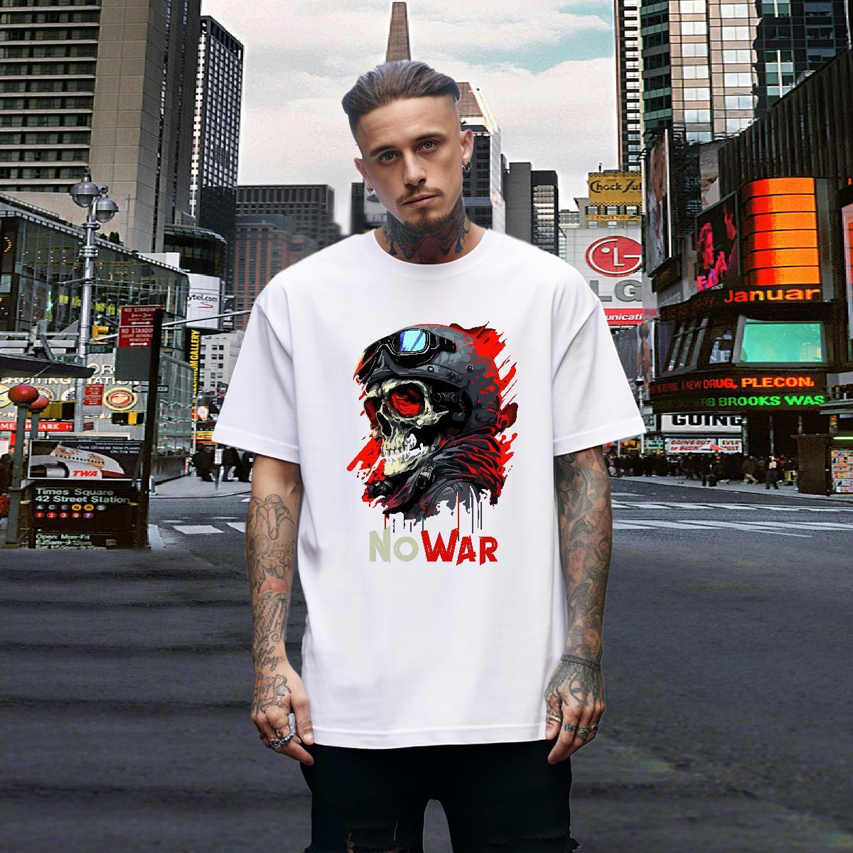 2024 Summer Man T Shirts skull Wear 230g Pure Cotton Sport Classic DIY Anime Round Neck Short Sleeve Men Clothes T-Shirt