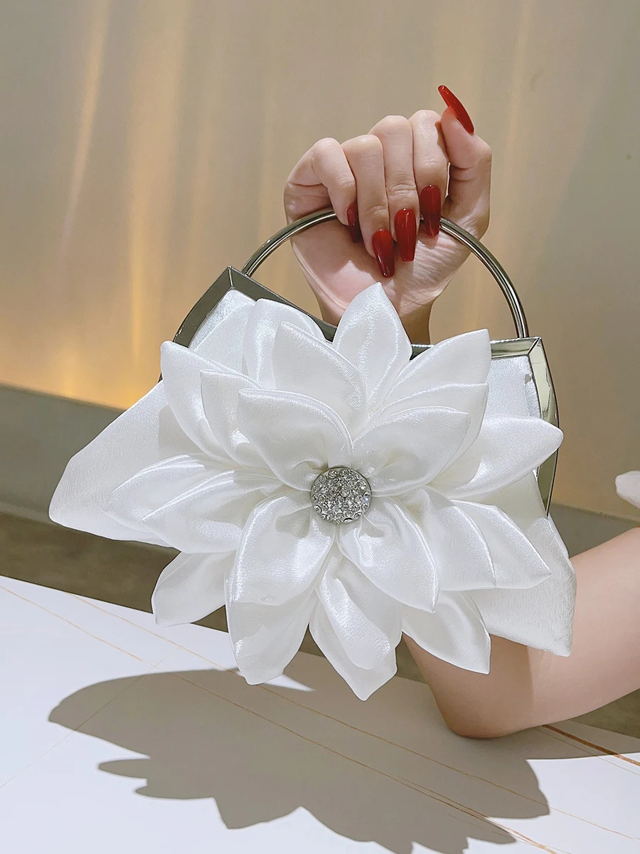 Elegant Floral Decor Evening Bag Classic Dinner Clutch Purse Formal Banquet Handbag For Wedding Party Prom 240807