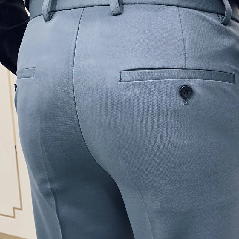 Men Spring Festival Business Suit Trousers Male Slim Fit Fashion High Quality Dress Pants Wedding Ankle Pantalon 240806