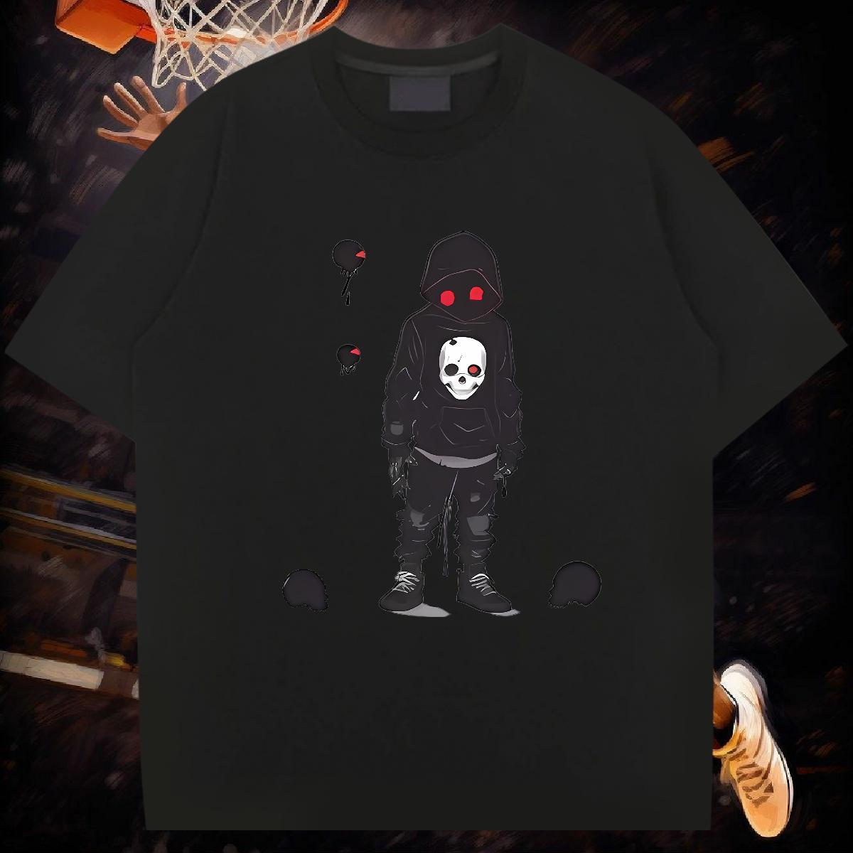 Stylist T shirt skull Tops Tees 230g Pure Cotton Street wear Hip Hop Free Shipping Oversized 4XL Breathable Mens Tshirts