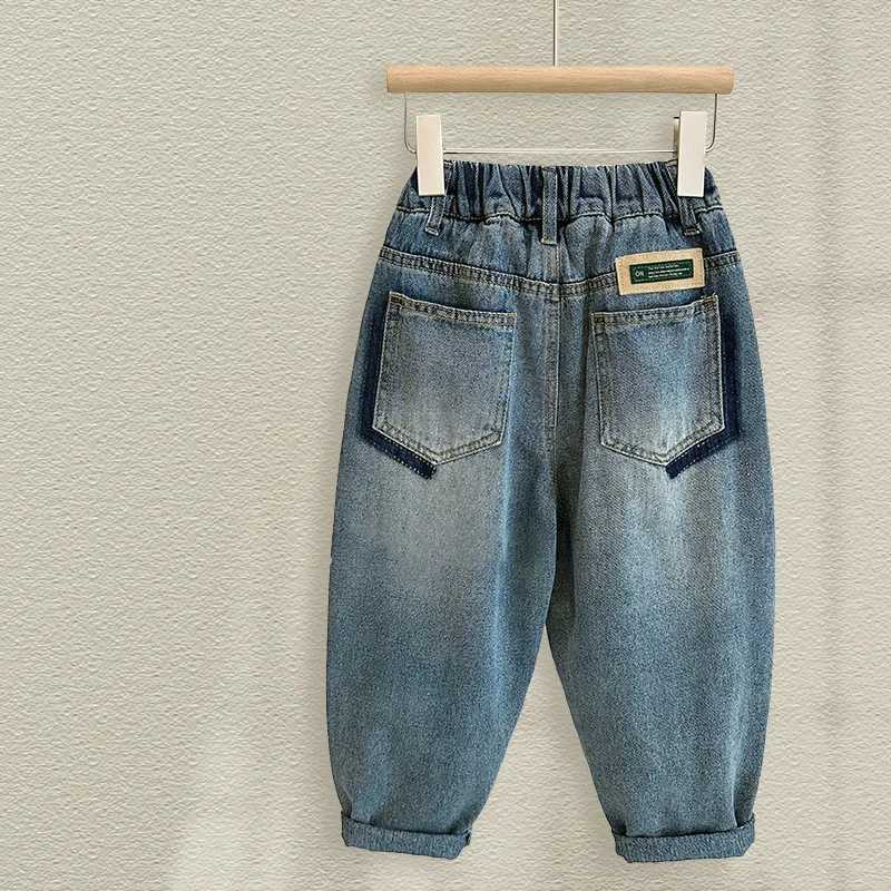Jeans Boys Jean Pants Long Trousers Cotton 2024 Sweet Spring Autumn Babys Kids Pants Teenagers Outwear High Quality Childrens Clothi