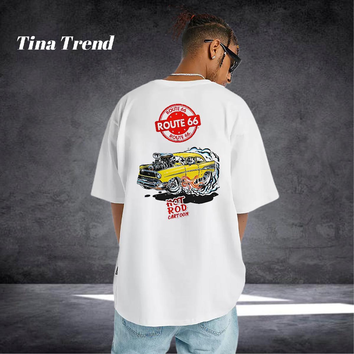 2024 New T-Shirts for Men car Tee Shirt 230g Cotton Summer Casual Loose Fit Custom Printing Breathable Crew Neck Men Tees