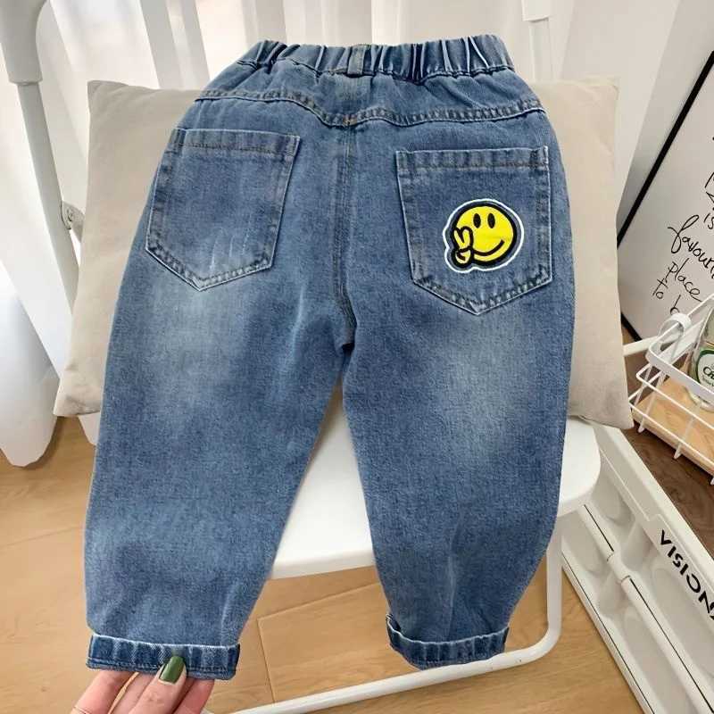 Jeans Boys Jean Pants Long Trousers Cotton 2024 Cute Spring Autumn Babys Kids Pants Teenagers Outwear Childrens Clothing