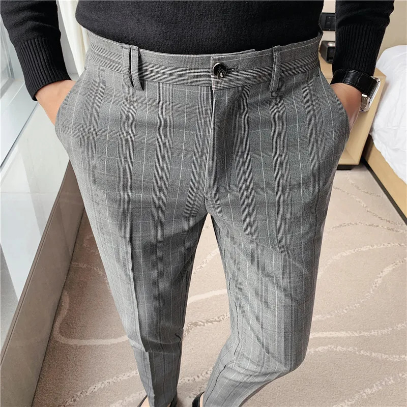 Wedding Dress Pants for Men Business Suit Pant Casual Slim Formal Pantalon Costume Trousers Plus Size 2938 240806